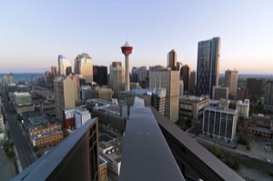 Downtown calgary shot from atop a building